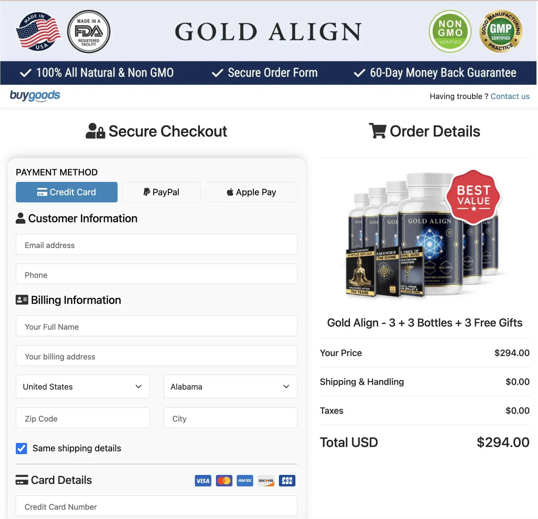 Gold Align Buy Now